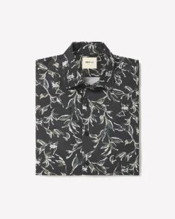 Tailored-Fit Dress Shirt with Watercolour Floral Pattern