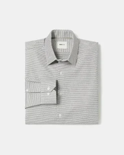 Tailored-Fit Dress Shirt with Dotted Pattern