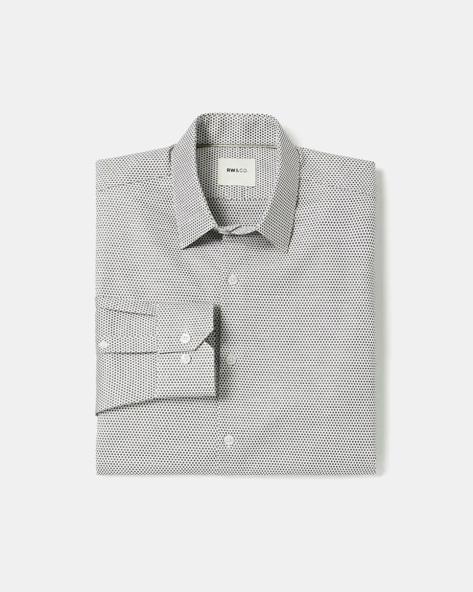 Tailored-Fit Dress Shirt with Dotted Pattern