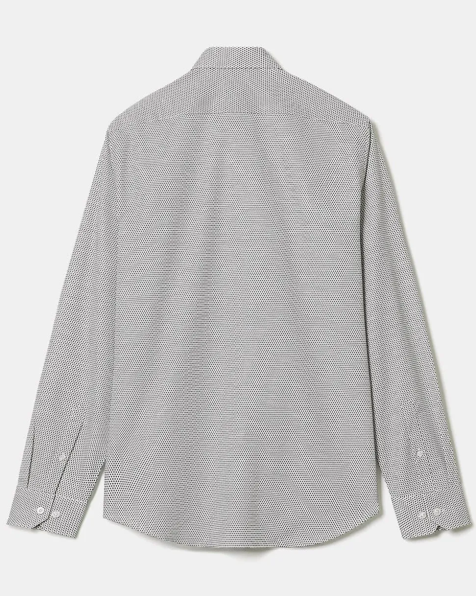 Tailored-Fit Dress Shirt with Dotted Pattern