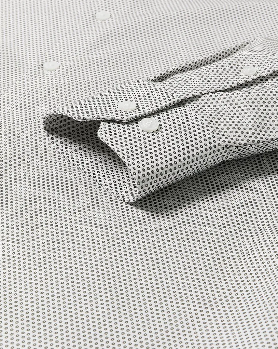 Tailored-Fit Dress Shirt with Dotted Pattern