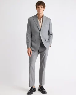 Tailored-Fit Grey Hopsack Suit Blazer