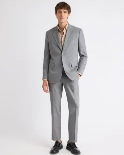 Tailored-Fit Grey Hopsack Suit Pant