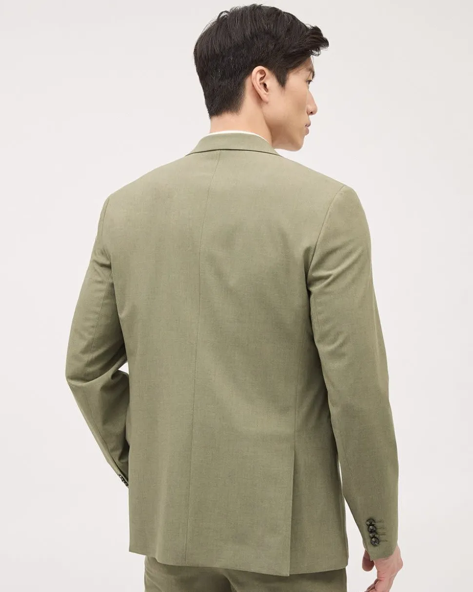 Tailored-Fit Khaki Suit Blazer