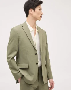 Tailored-Fit Khaki Suit Blazer