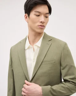 Tailored-Fit Khaki Suit Blazer
