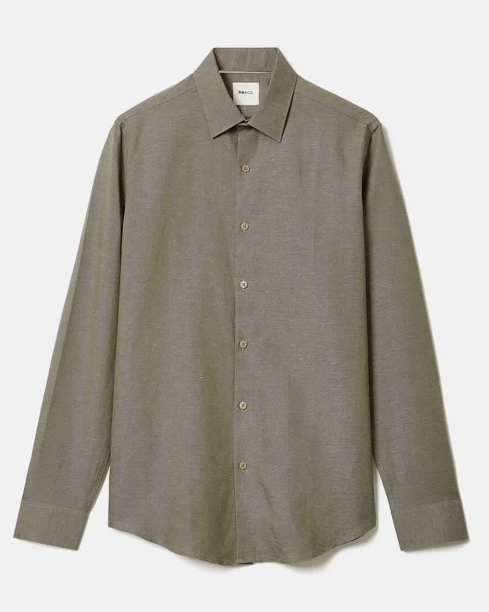 Tailored-Fit Linen Dress Shirt