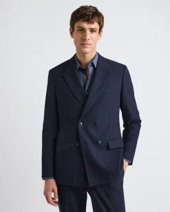 Tailored-Fit Navy Suit Blazer