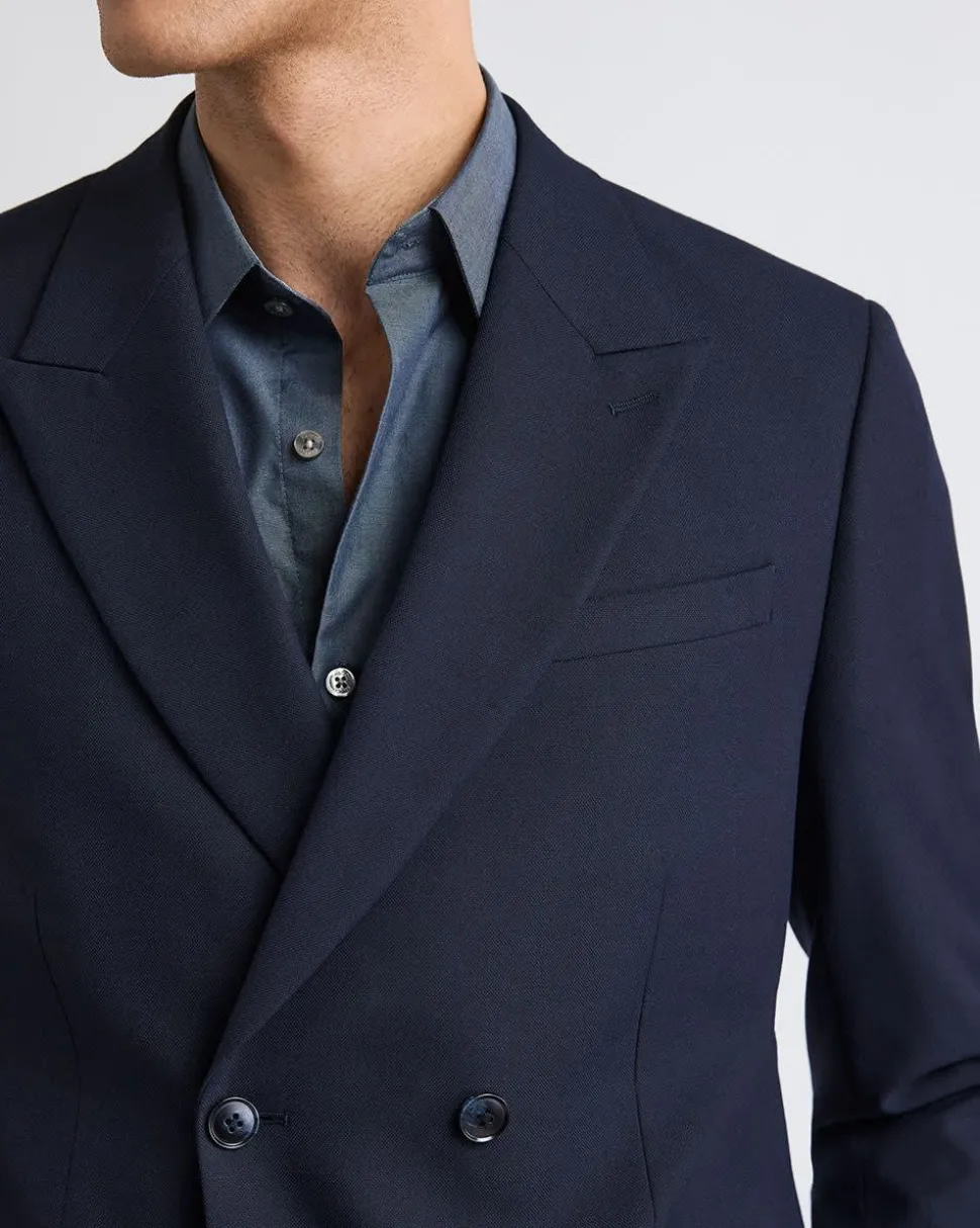 Tailored-Fit Navy Suit Blazer