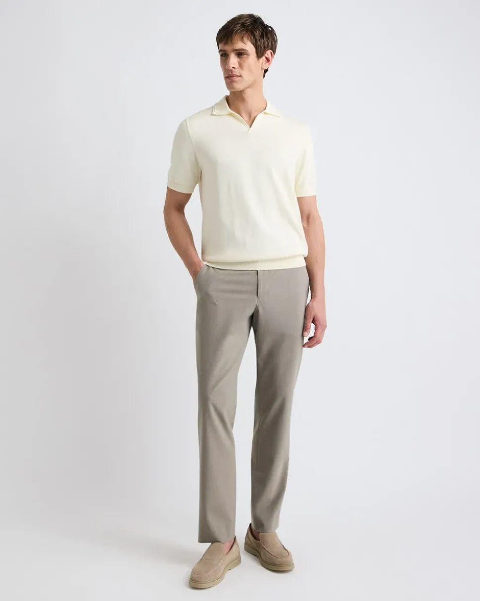 Tailored-Fit Plaid Taupe City Pant