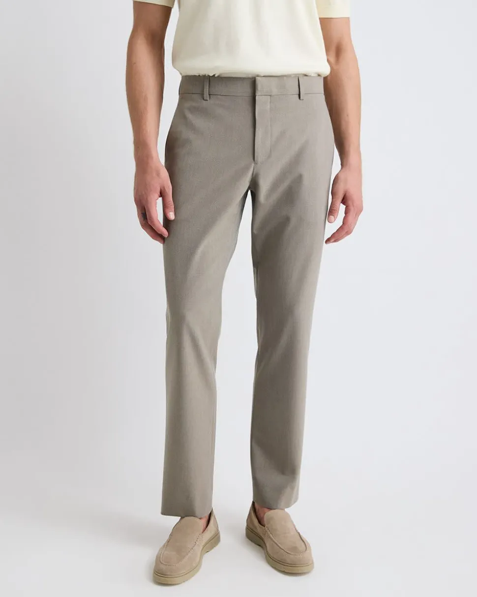 Tailored-Fit Plaid Taupe City Pant