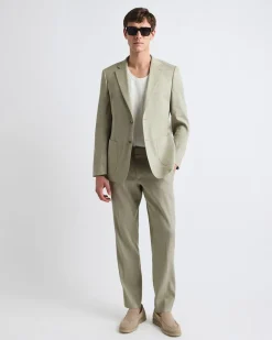 Tailored-Fit Sage Linen-Blend Suit Blazer