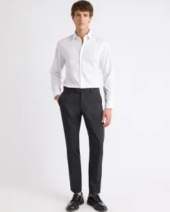 Tailored-Fit Solid Twill Dress Shirt
