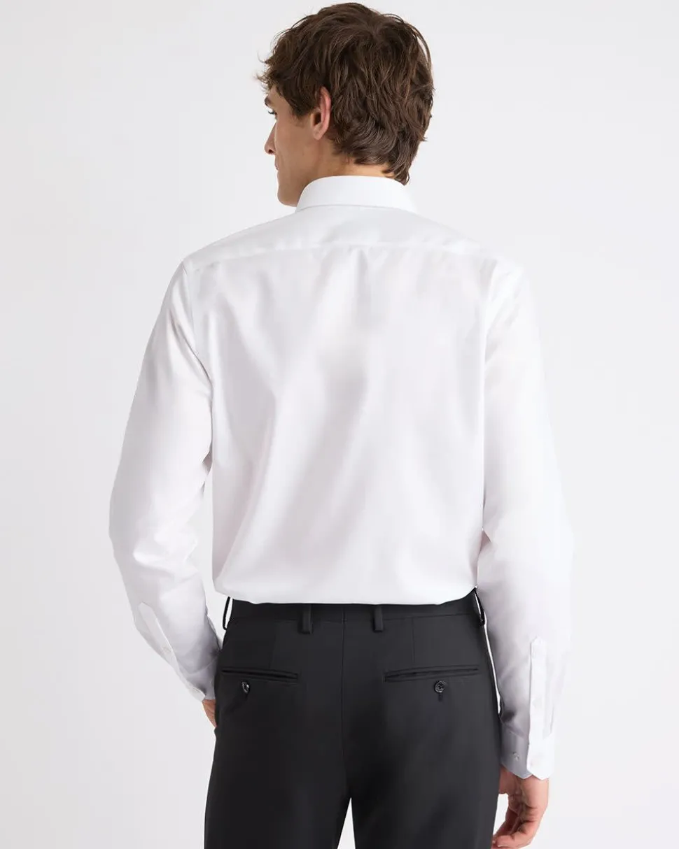 Tailored-Fit Solid Twill Dress Shirt