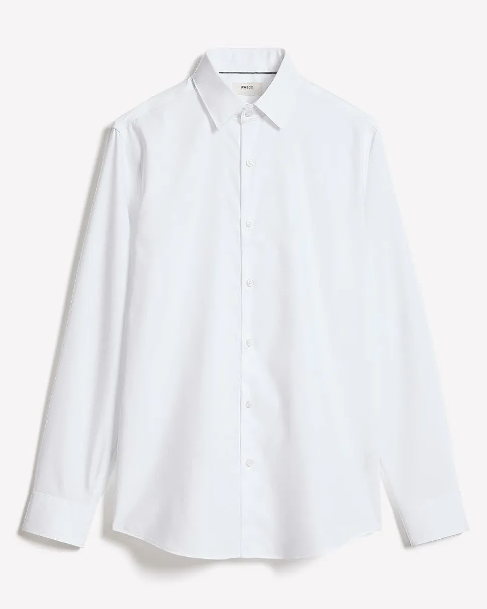 Tailored-Fit Solid Twill Dress Shirt