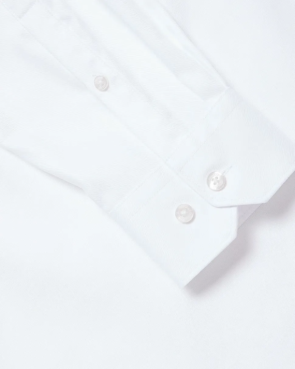 Tailored-Fit Solid Twill Dress Shirt