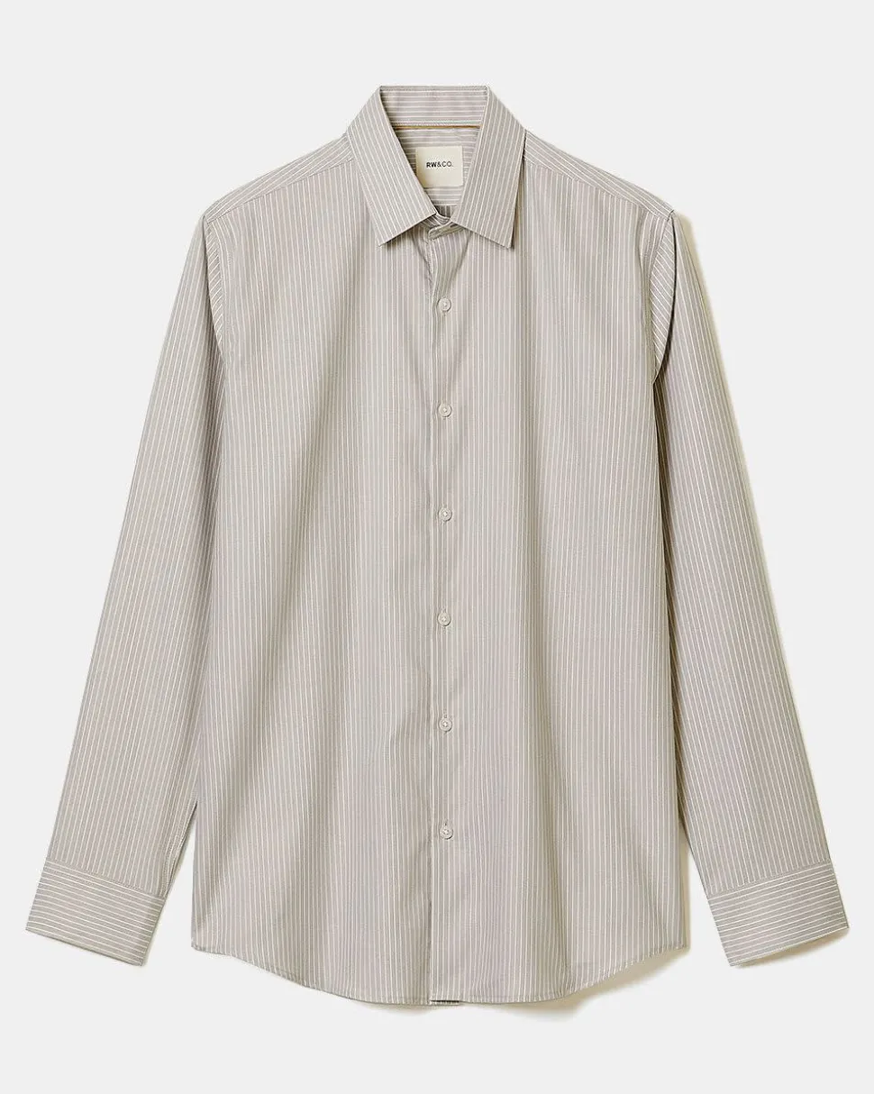 Tailored-Fit Striped Dress Shirt