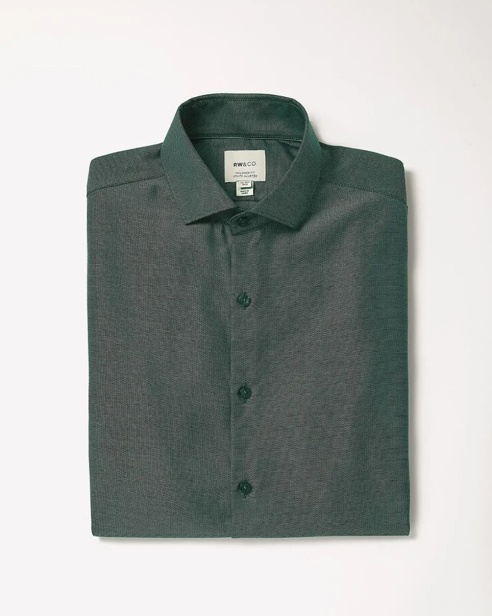 Tailored-Fit Two-Tone Dobby Dress Shirt