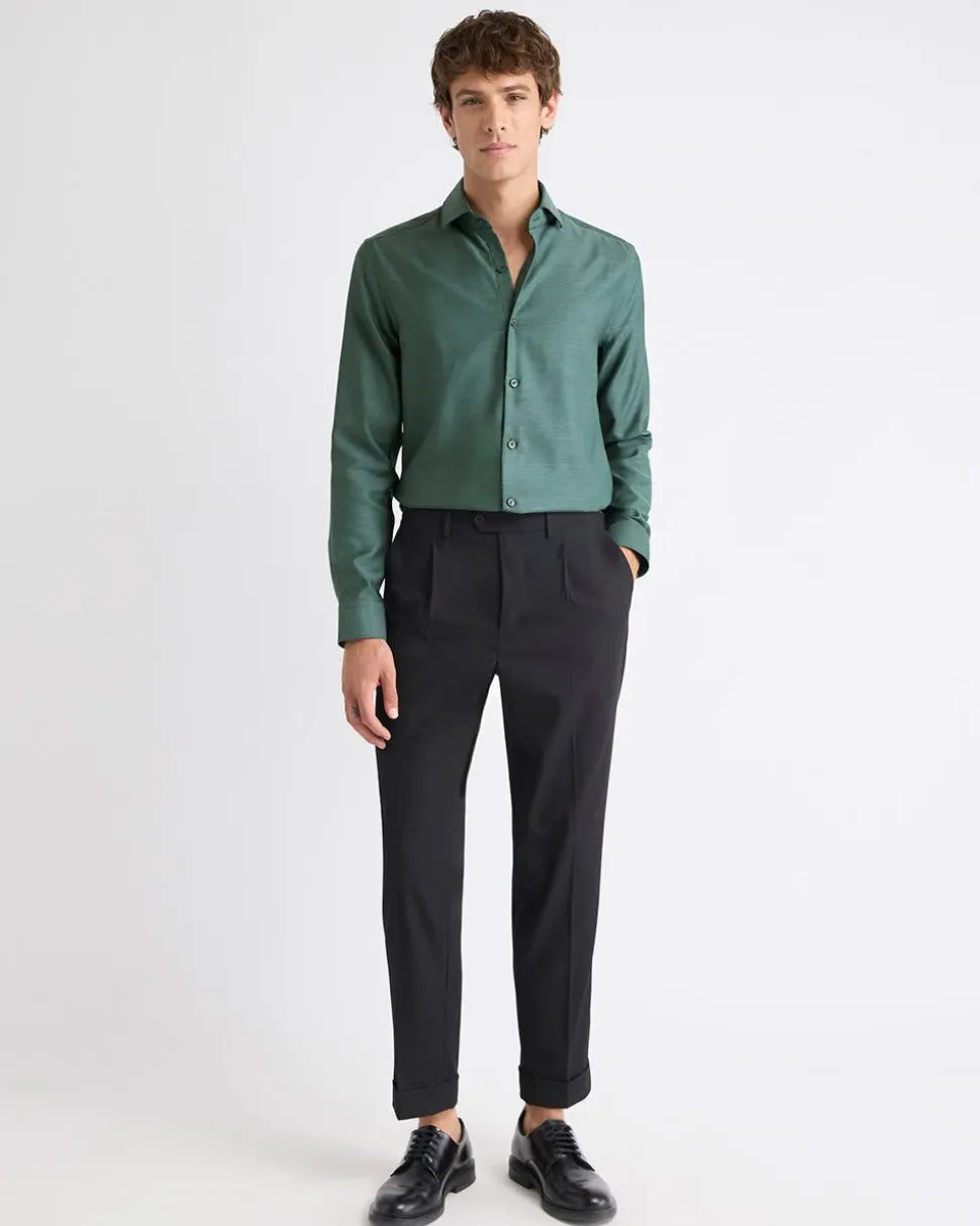 Tailored-Fit Two-Tone Dobby Dress Shirt