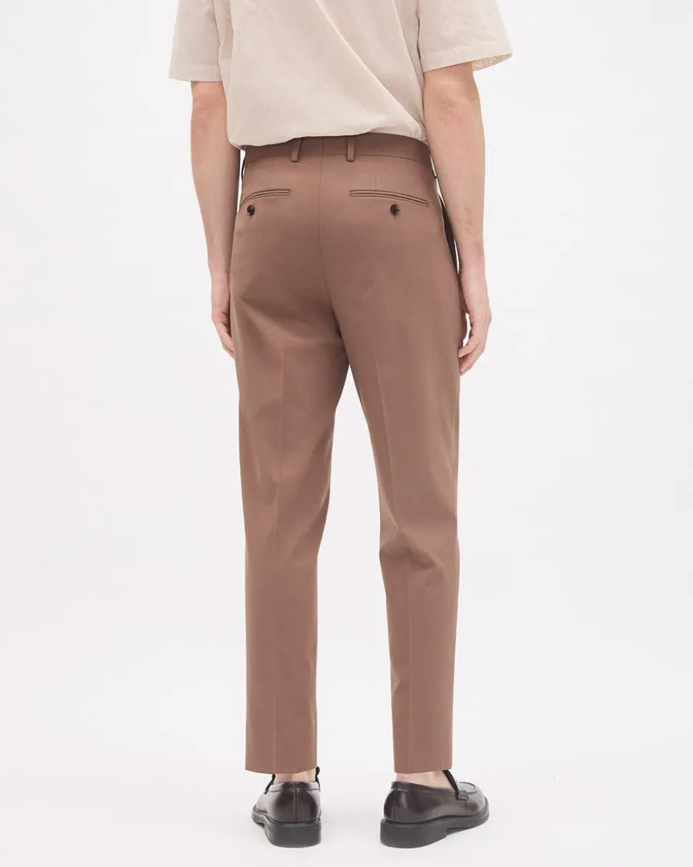 Tapered-Leg Terracotta Suit Pant