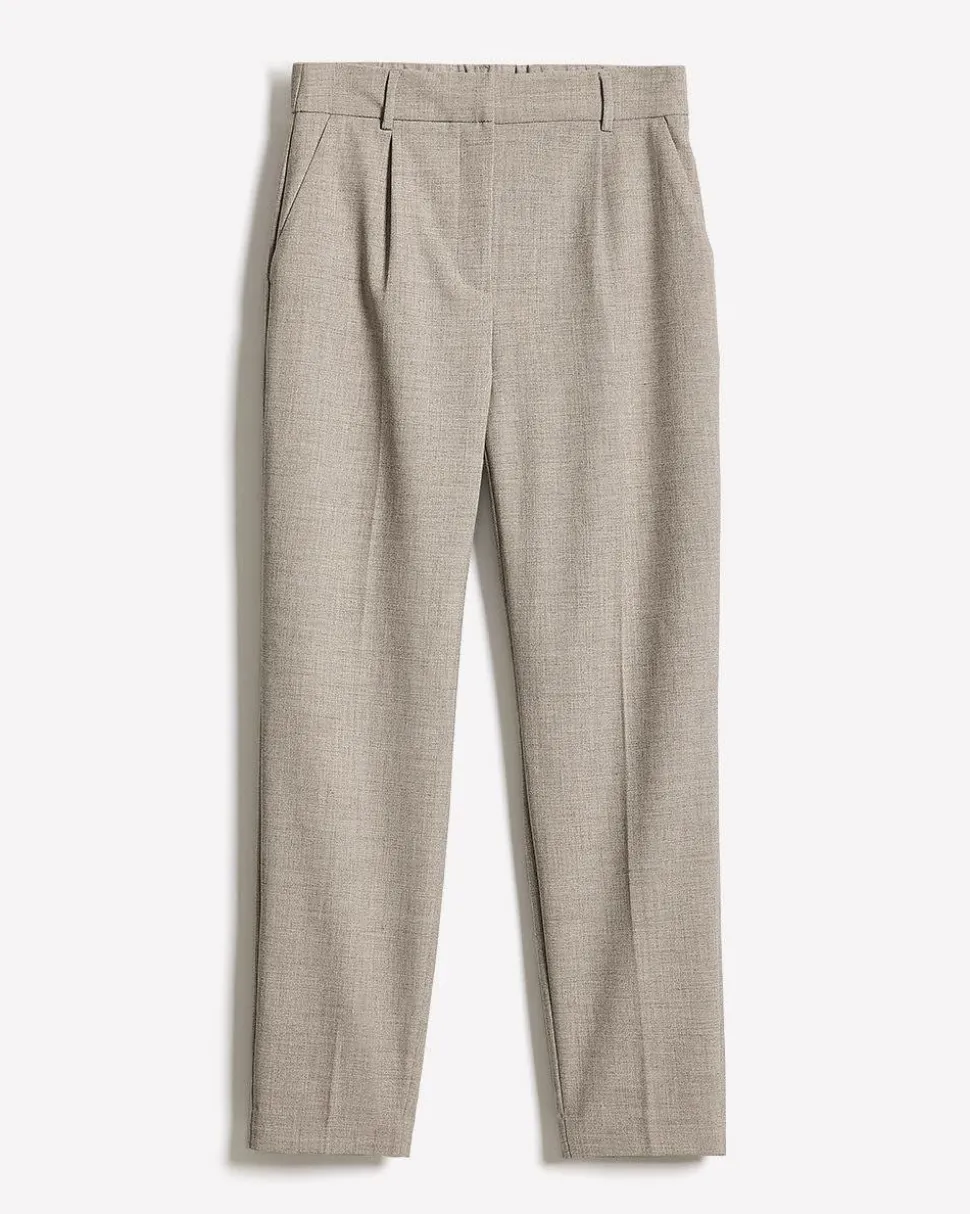Taupe Tapered-Leg High-Rise Ankle Pant