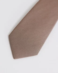 Taupe Textured Regular Tie