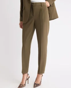 Teak Tapered-Leg High-Rise Ankle Pant