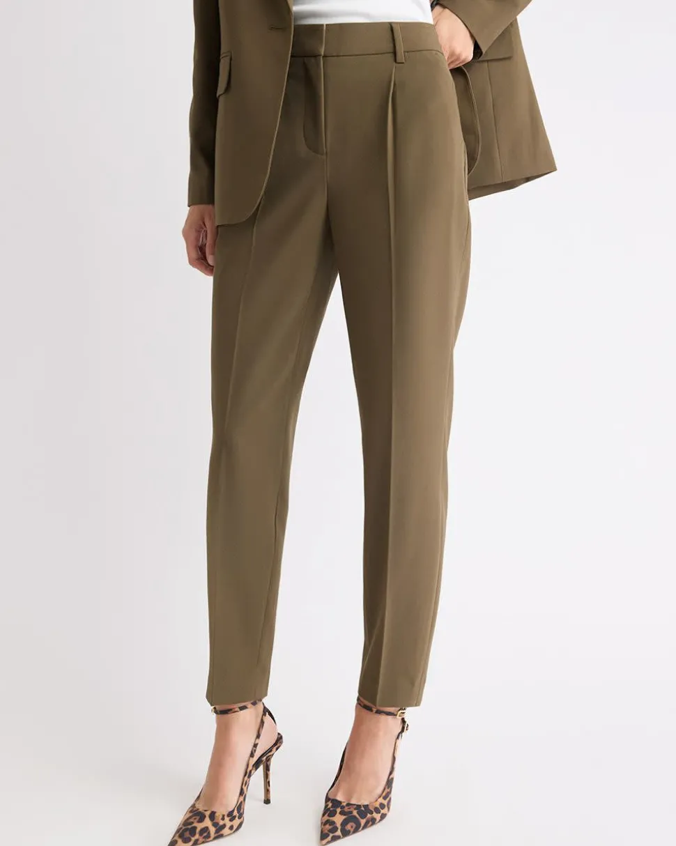 Teak Tapered-Leg High-Rise Ankle Pant