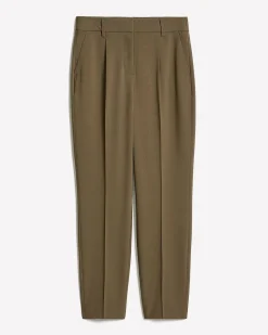 Teak Tapered-Leg High-Rise Ankle Pant