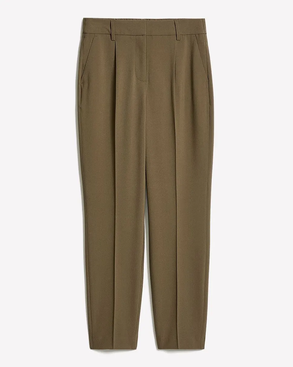 Teak Tapered-Leg High-Rise Ankle Pant