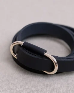 Thin Leather Belt with Oval Buckle