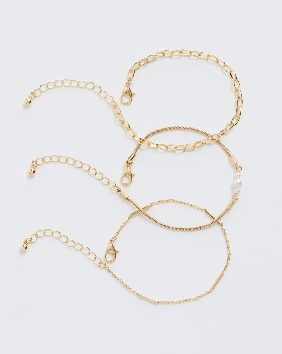 Three-Chain Bracelet with Pearl