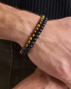 Tiger Eye Beaded Bracelets - Set of 2