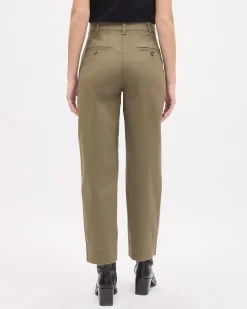 Twill High-Rise Barrel Pant