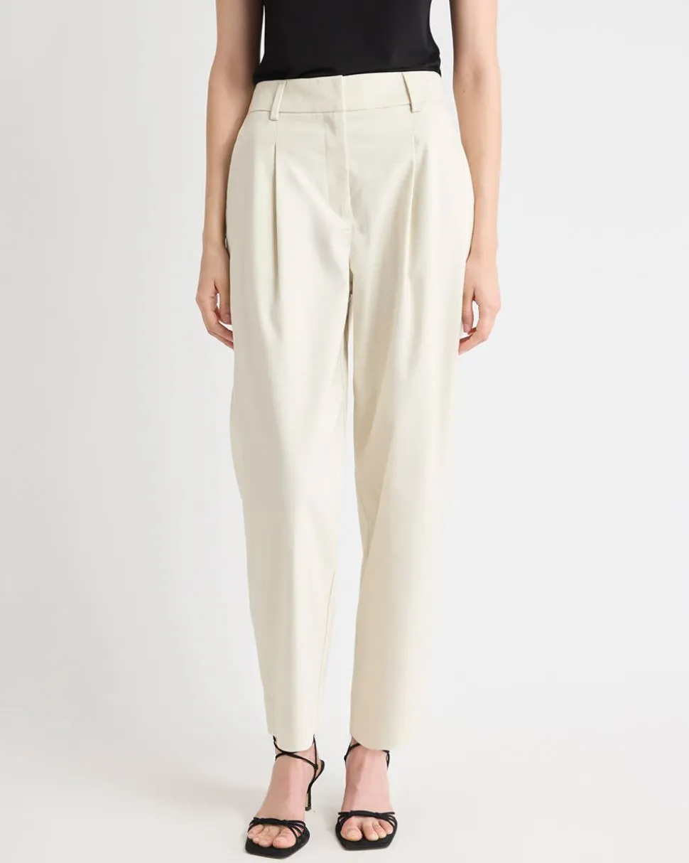 Twill High-Rise Barrel Pant