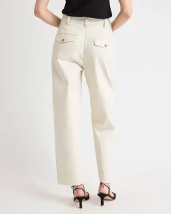 Twill High-Rise Barrel Pant