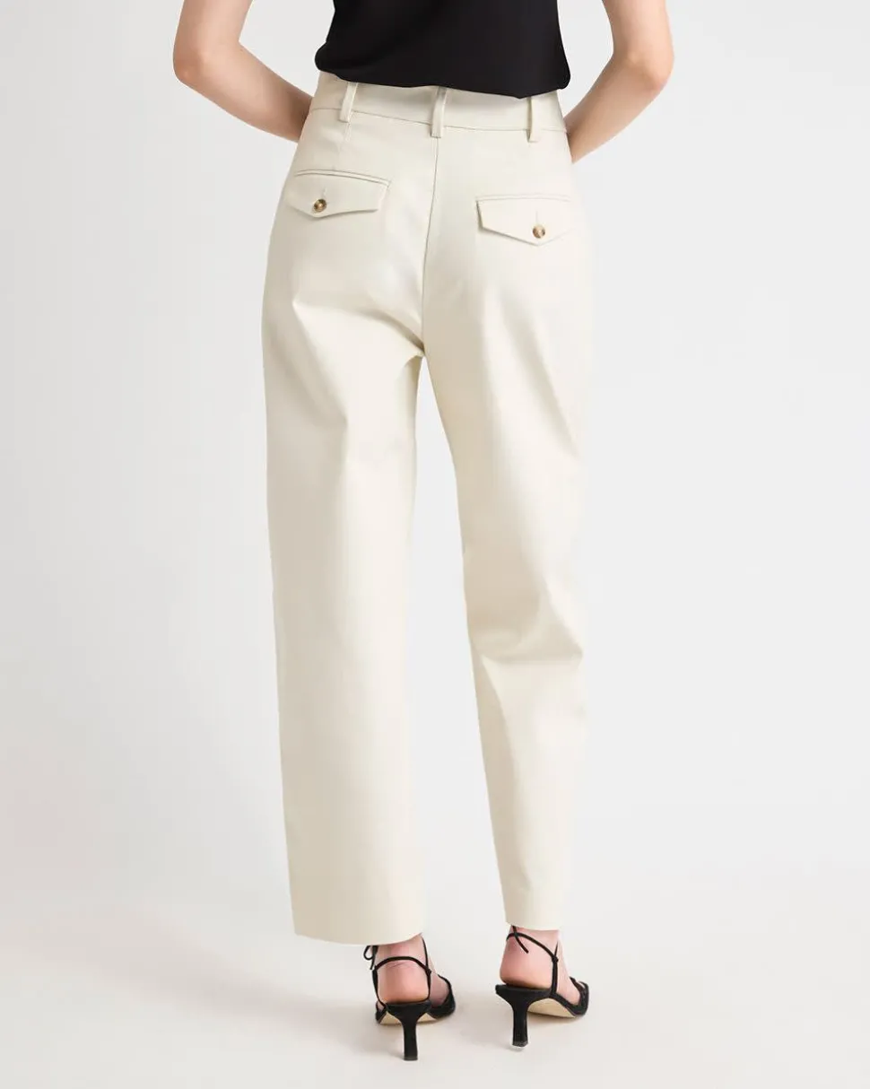 Twill High-Rise Barrel Pant