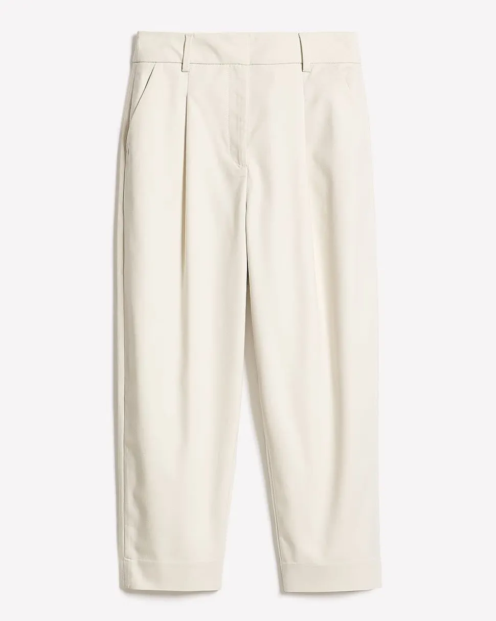 Twill High-Rise Barrel Pant