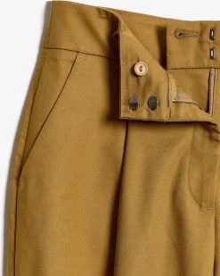 Twill High-Rise Barrel Pant