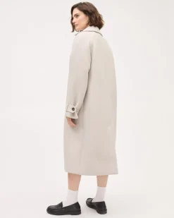 Twill Trench Coat with Shirt Collar