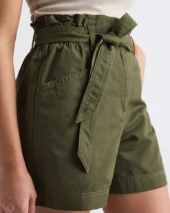 Ultra-High Rise Cotton Shorts with Sash