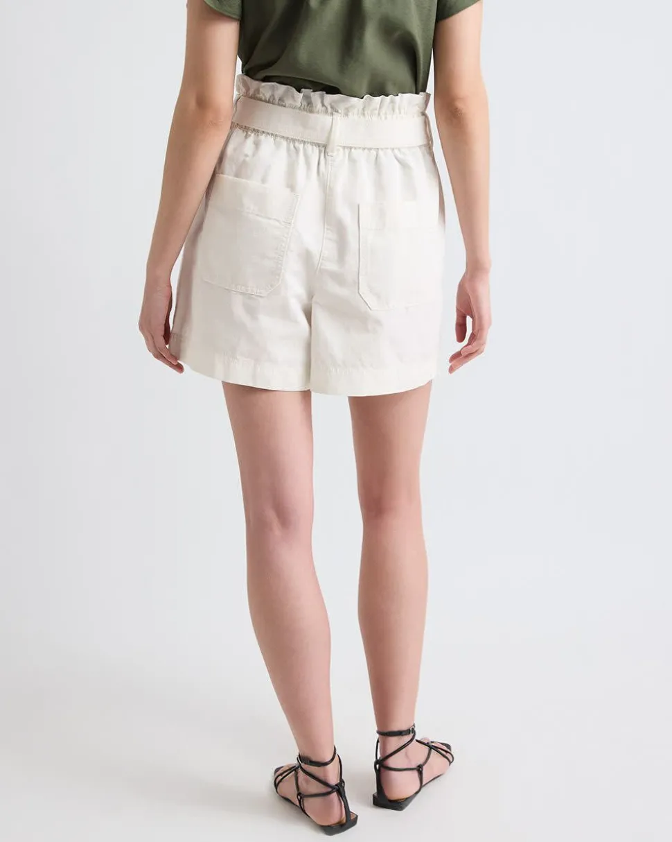 Ultra-High Rise Cotton Shorts with Sash