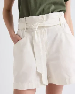 Ultra-High Rise Cotton Shorts with Sash