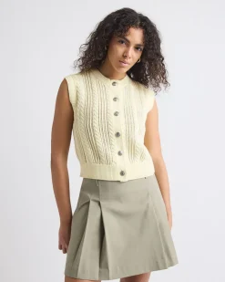 Ultra-High-Rise A-Line Pleated Mini Skirt