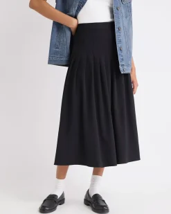Ultra-High-Rise Twill Midi Skirt