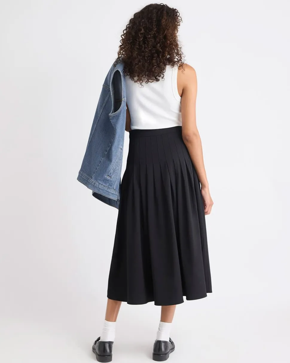 Ultra-High-Rise Twill Midi Skirt