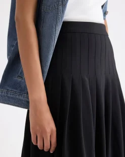 Ultra-High-Rise Twill Midi Skirt