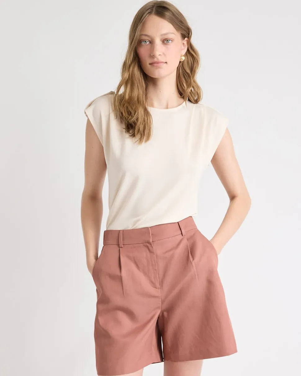 Utility-Extended-Sleeve Crew-Neck Top