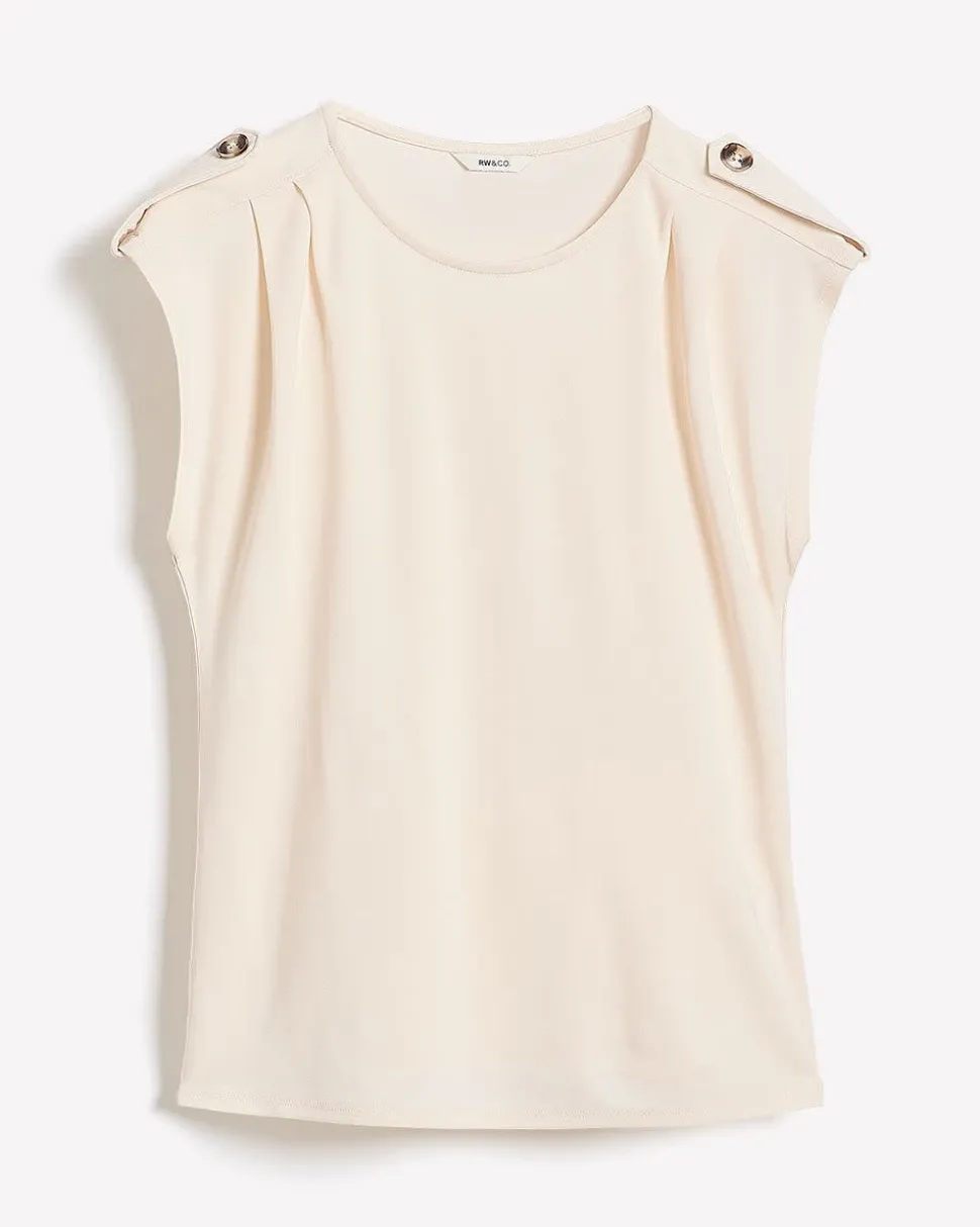 Utility-Extended-Sleeve Crew-Neck Top