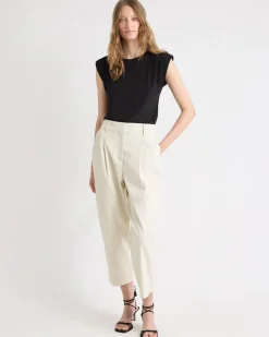 Utility-Extended-Sleeve Crew-Neck Top
